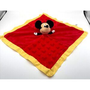 Disney Baby Mickey Mouse Red Yellow Lovey Security Blanket Crinkle Ears 14"
